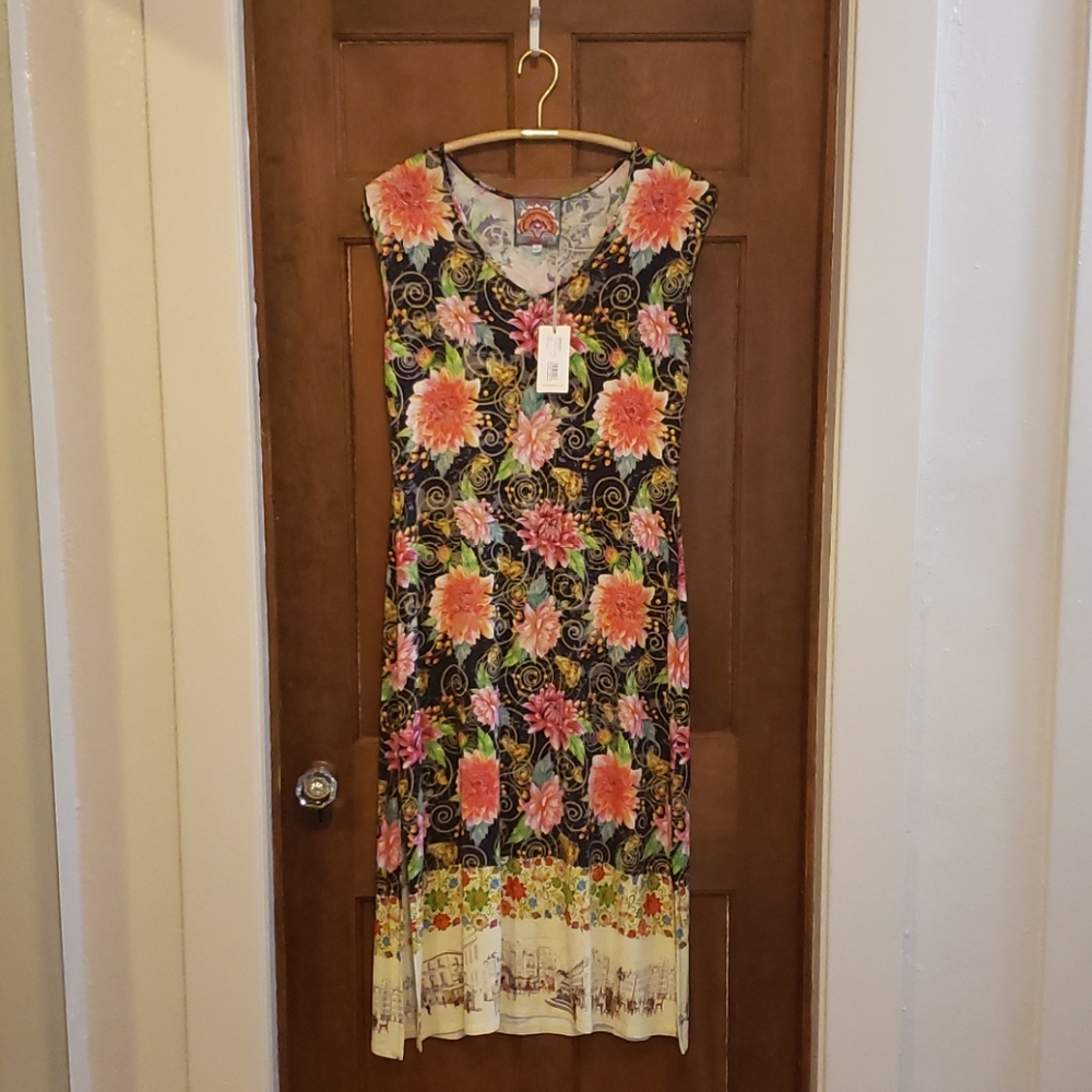 NWT Johnny Was Uptown High Slit Knit Dress, Midi,